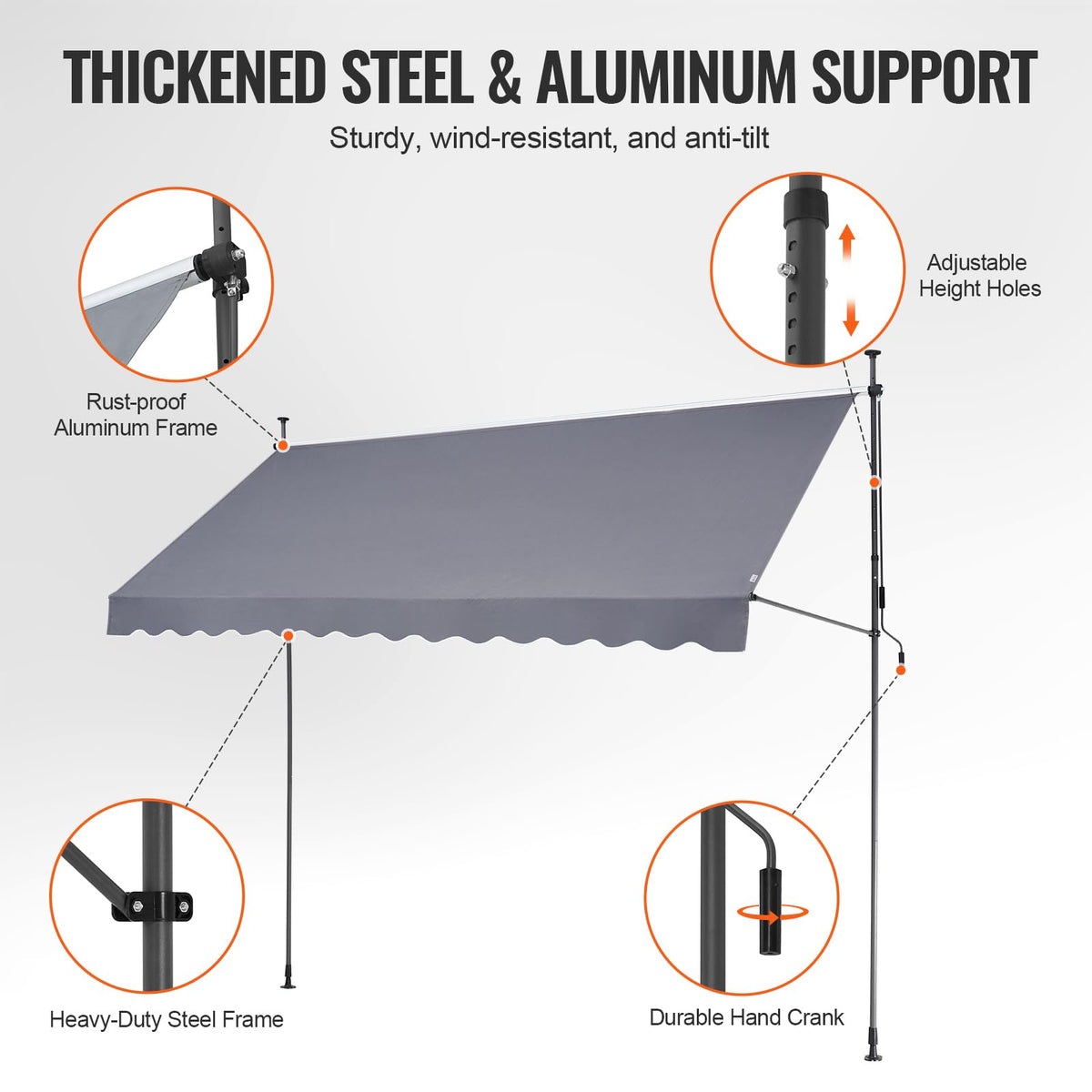 VEVOR patio awning UV protection shields furniture from sun