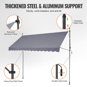VEVOR patio awning UV protection shields furniture from sun