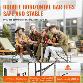 VEVOR plastic folding bench at outdoor picnic setting