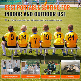 VEVOR plastic folding bench sturdy frame and steel legs detail