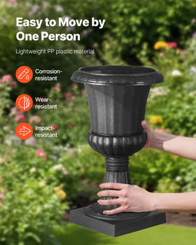VEVOR urn planter with ample opening supports clematis, hydrangeas, and roses