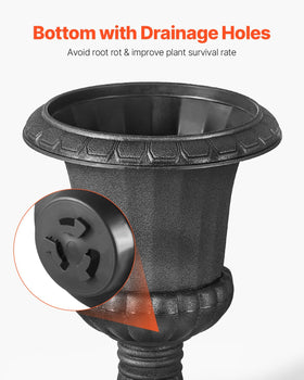 VEVOR urn planter in black provides modern outdoor elegance