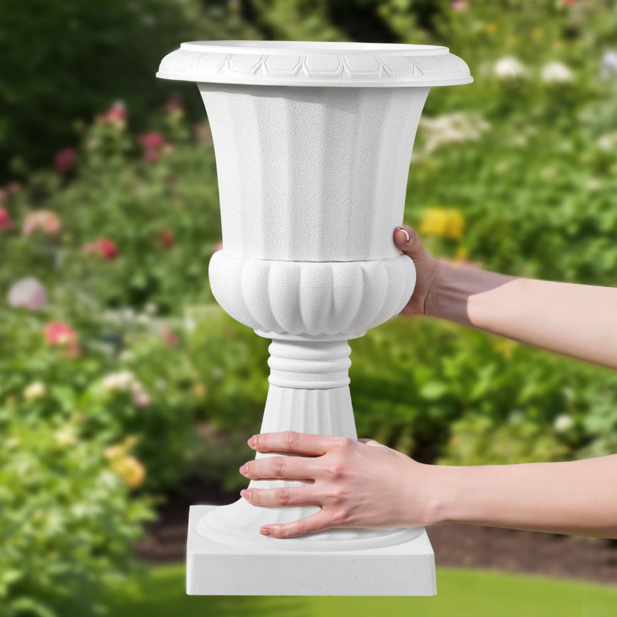 Durable plastic construction of VEVOR urn planter for long-lasting use