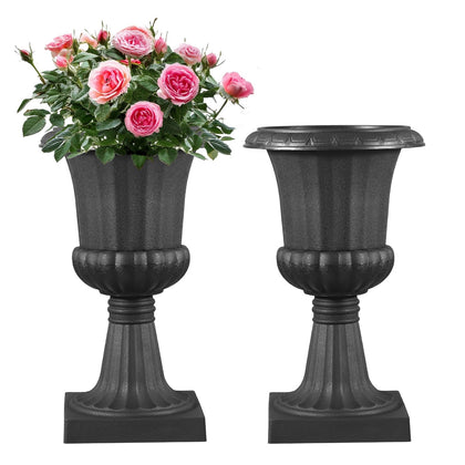 VEVOR plastic urn planter on a front porch, ideal for entryway décor