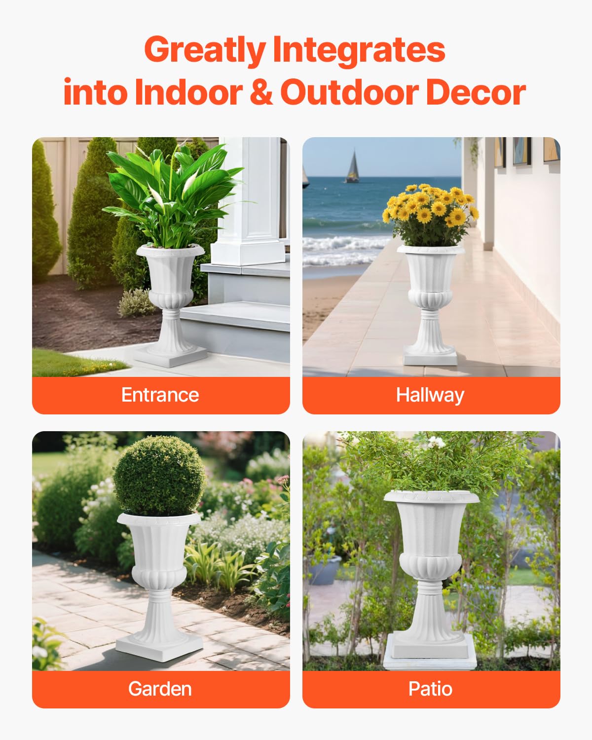 Indoor and outdoor use of VEVOR urn planter