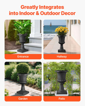 VEVOR urn planter is suitable for indoor and outdoor living spaces