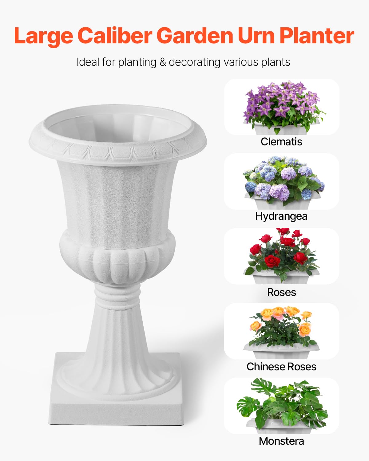 VEVOR urn planter is lightweight yet durable for easy repositioning