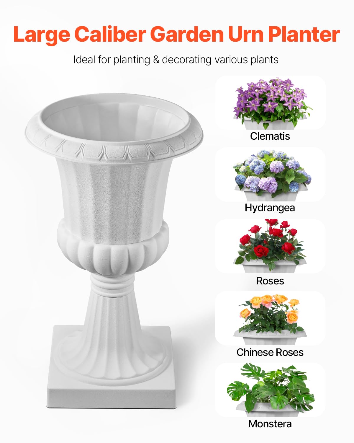 Lightweight, durable VEVOR urn planter suitable for indoor and outdoor use