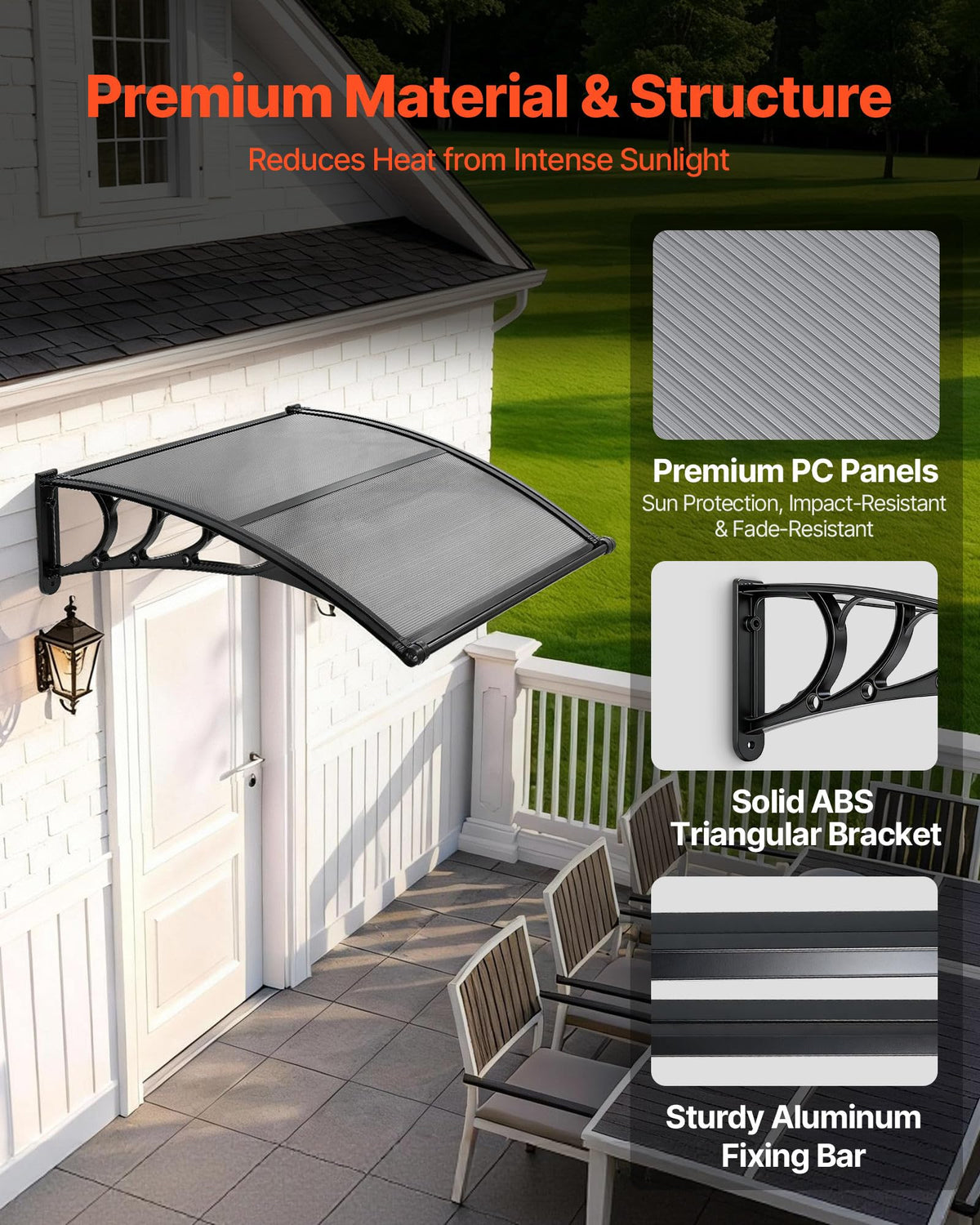 VEVOR high-transparency polycarbonate panels for clear visibility