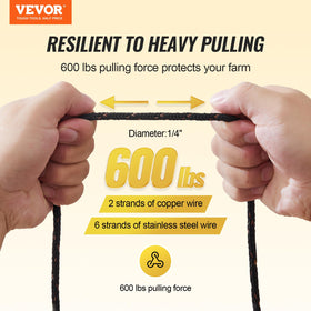 VEVOR polywire laid out to one thousand feet for portable grazing or crop protection