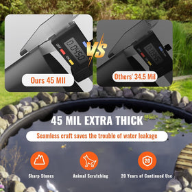 VEVOR pond liner is flexible to fit curved pond shapes.