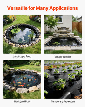VEVOR liner supports koi ponds and plant zones for a balanced ecosystem.
