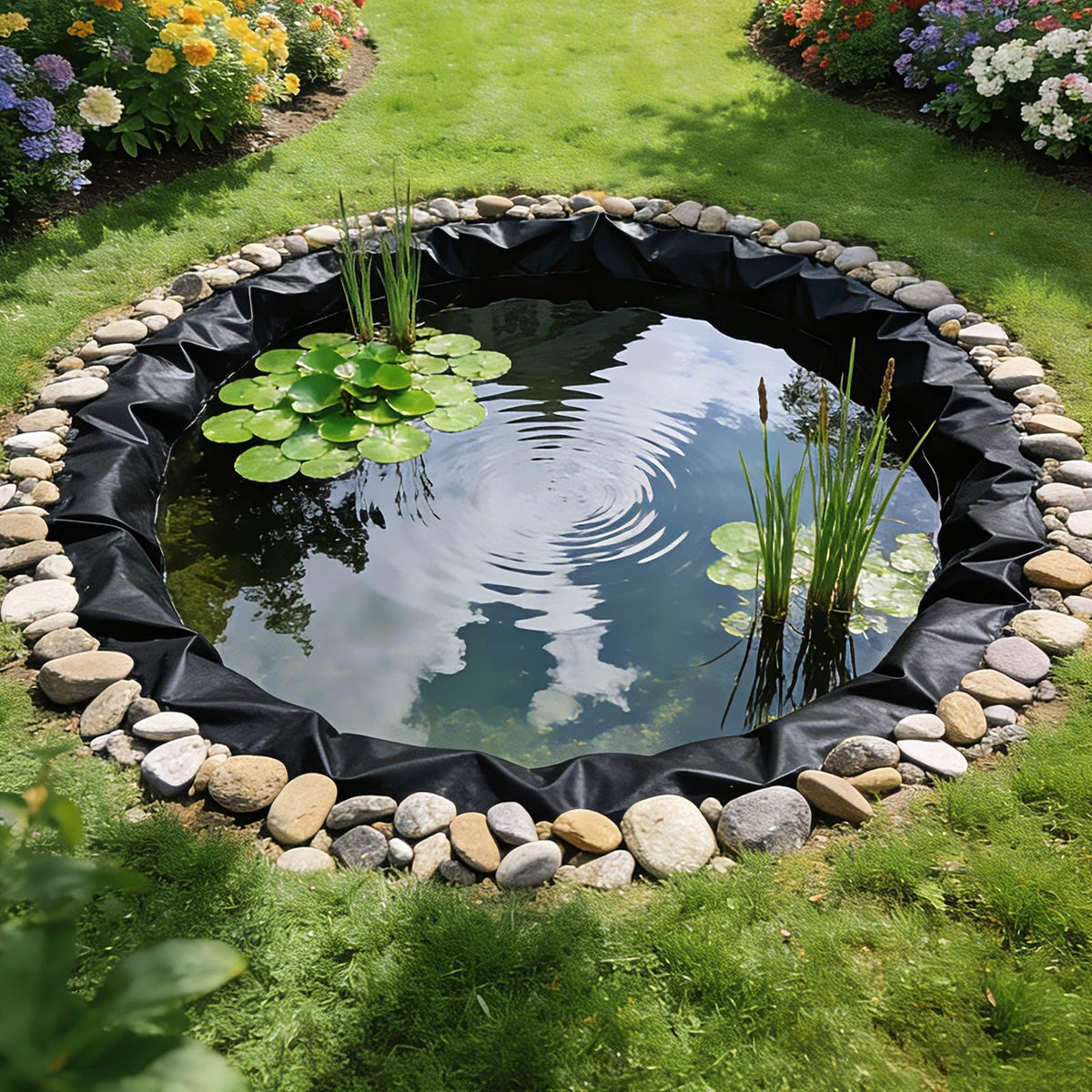 VEVOR durable koi pond liner for outdoor pond life.