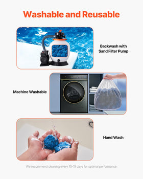 VEVOR blue filter media for sand filters demonstrating versatile filtration