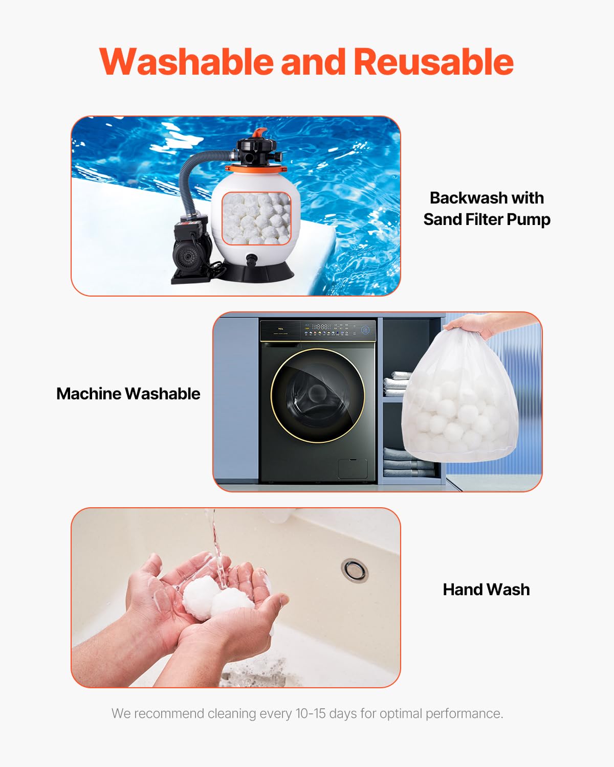 VEVOR pool filter balls close-up fiber texture highlighting durability