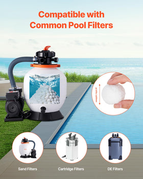 VEVOR pool filter balls in sand filter setup for compatibility