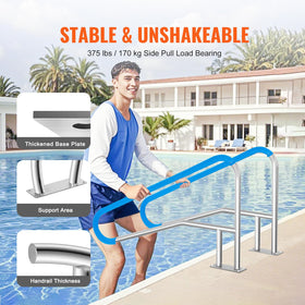 VEVOR 304 stainless steel handrail - UV protected for outdoor durability