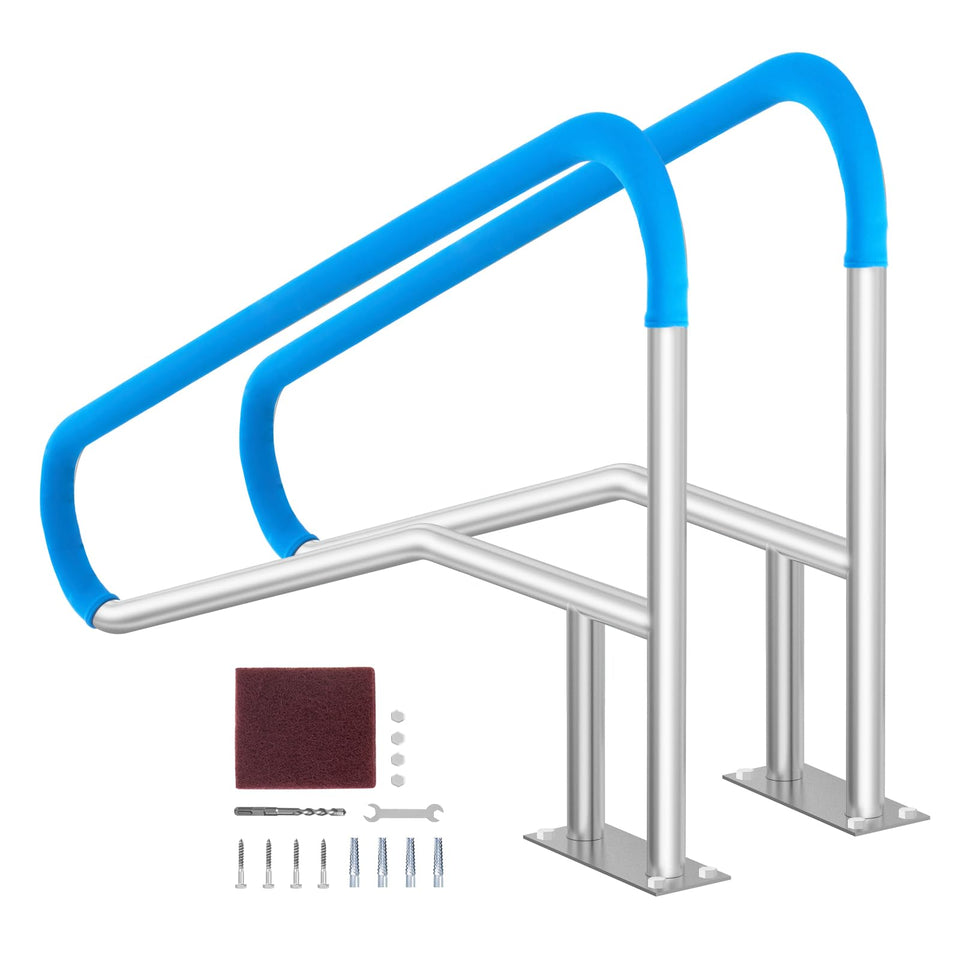 VEVOR pool handrail 55x32 inch rail - sturdy stainless steel for outdoor pools