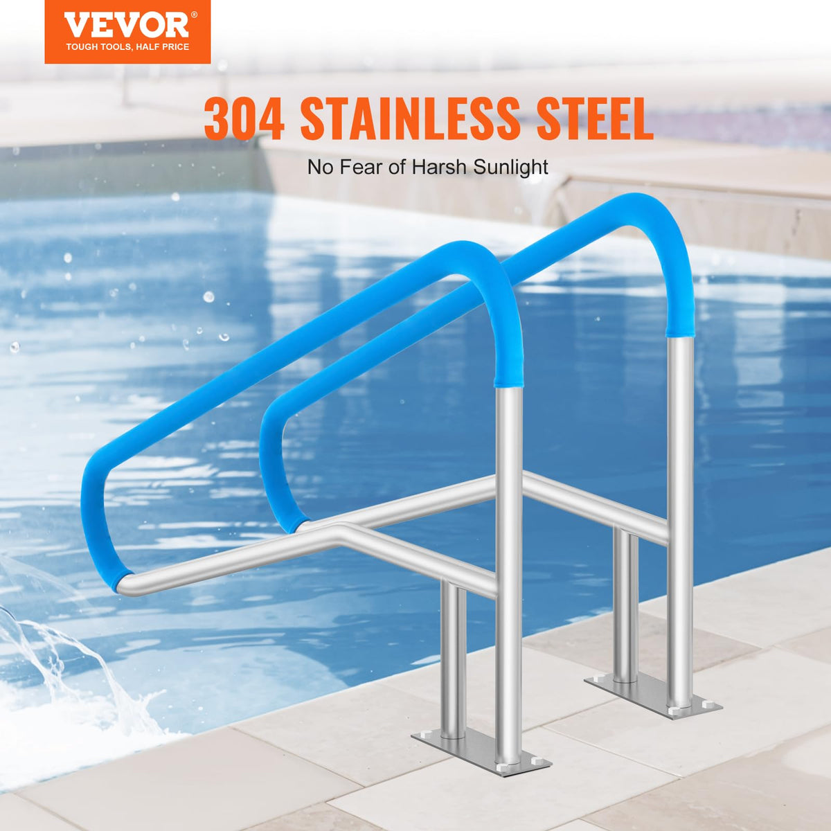 VEVOR base plate with rail - stable foundation for safe deck entry
