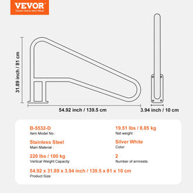 VEVOR elegant silver-white finish - safe look that complements decks and spas