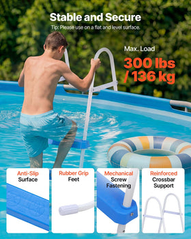 VEVOR pool ladder anti-slip treads enhance safety during climbs