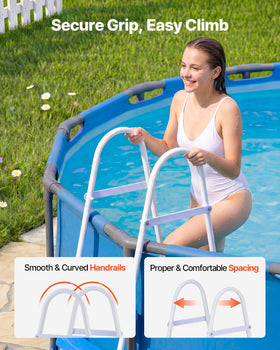 VEVOR ergonomic handrails provide comfortable grip while exiting the pool