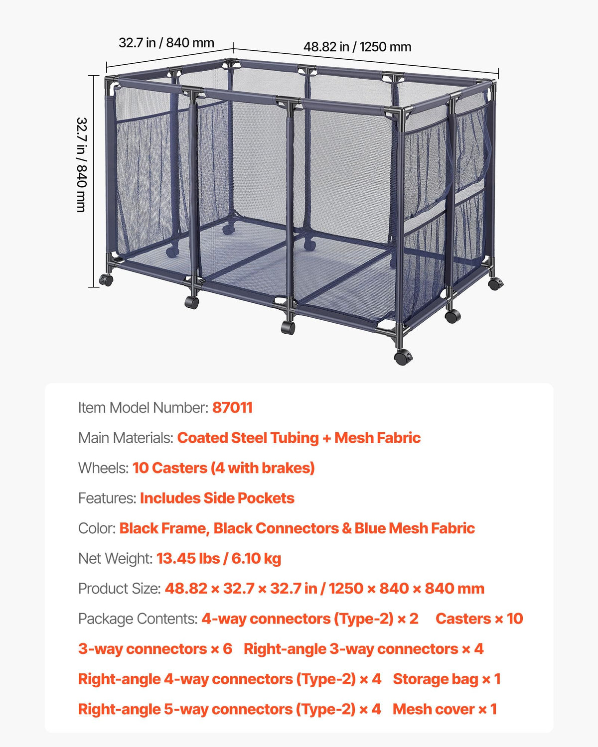 VEVOR pool storage bin detachable design for compact storage indoors or outdoors.