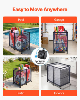 VEVOR pool storage bin detachable design for compact indoor/outdoor storage