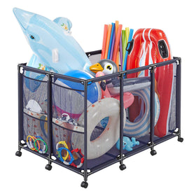 VEVOR pool storage bin with large capacity for water toys and floats.