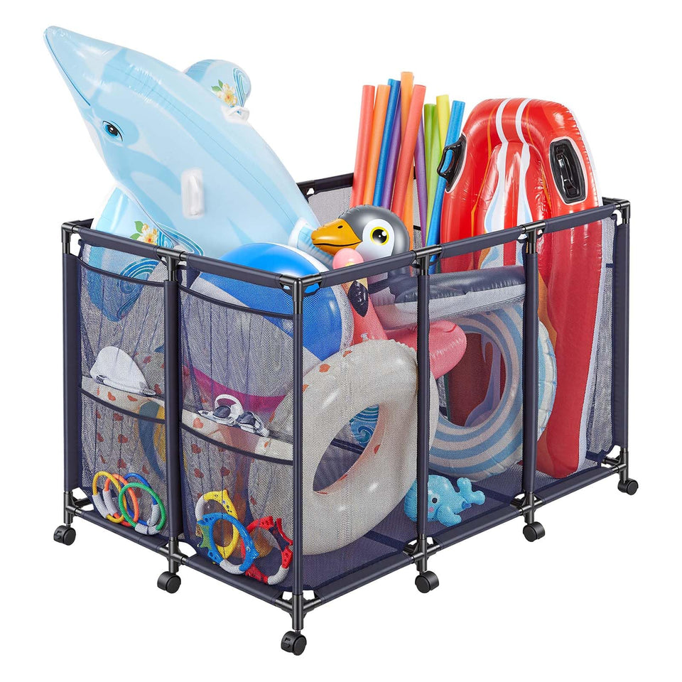 VEVOR pool storage bin with large capacity for water toys and floats.