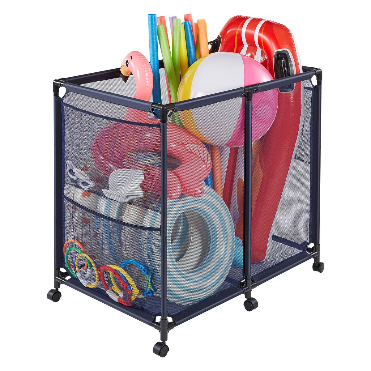 VEVOR pool storage bin with rolling wheels for easy transport by the pool