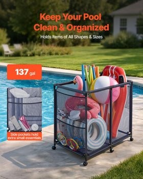 VEVOR pool storage bin side pocket keeps goggles and caps handy