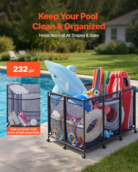 VEVOR pool storage bin side pocket keeps goggles and caps handy.