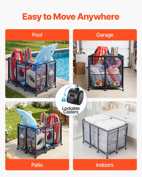 VEVOR pool storage bin tool-free assembly for quick setup.