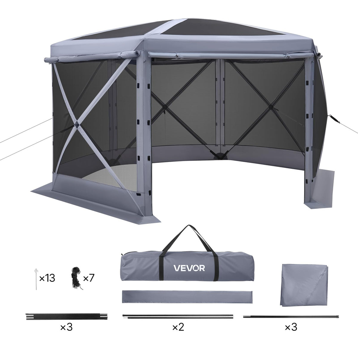 VEVOR 360° mesh walls keep bugs out while promoting ventilation.