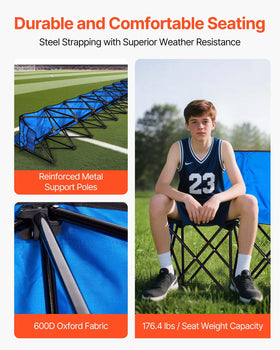 Durable 600D fabric and iron frame of the VEVOR bench