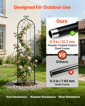 VEVOR powder-coated trellis resists rust for outdoor durability