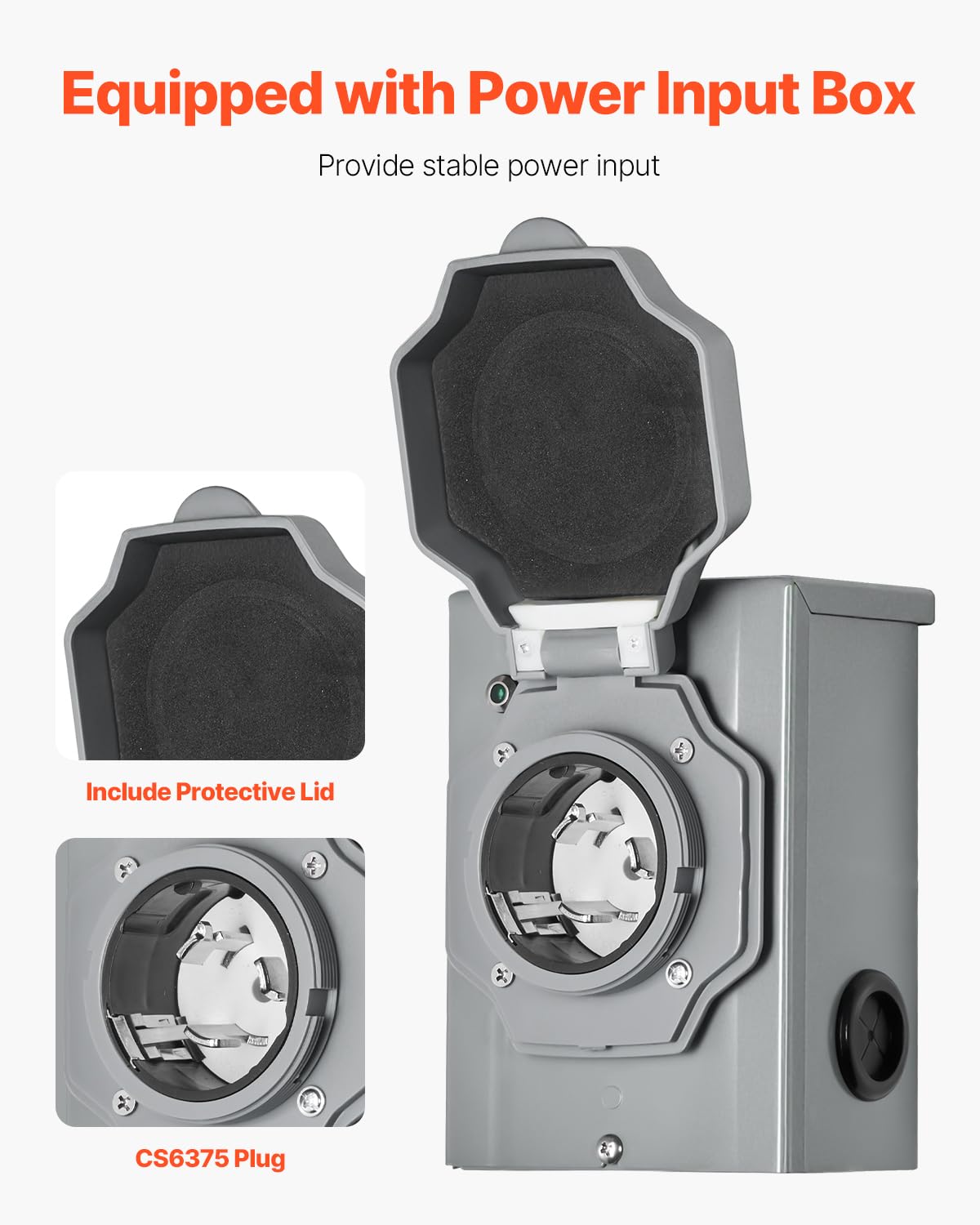 VEVOR power inlet lid protects the CS6375 inlet in outdoor use.