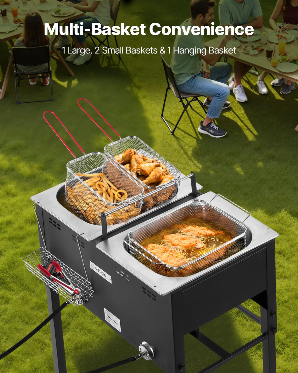 VEVOR two 50,000 BTU burners delivering fast heat and stable temps