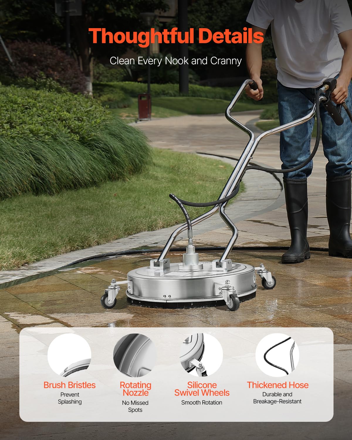 VEVOR quick-connect 3/8-inch system speeds setup for faster cleaning