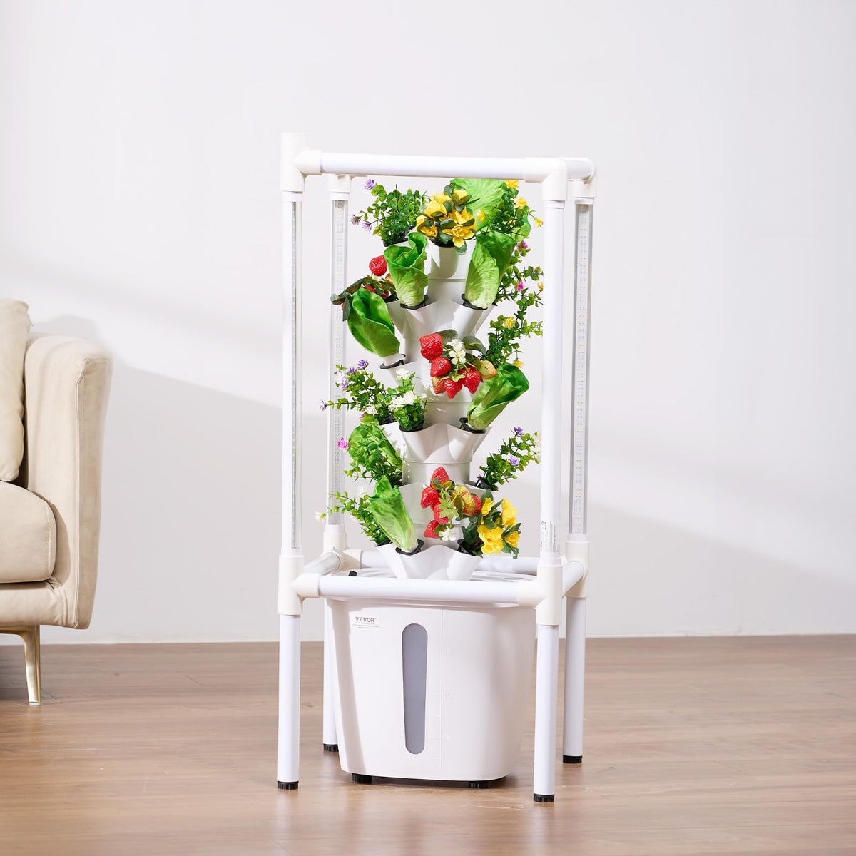 VEVOR quiet 7W DC pump circulates water for healthy roots.