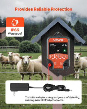 VEVOR range graphic illustrates up to 1-3 km coverage for livestock areas.