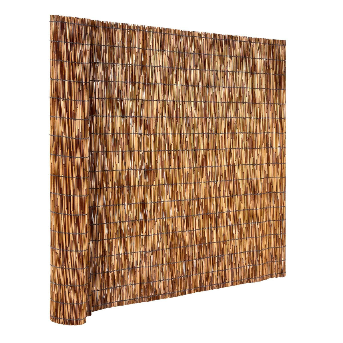 Natural warm look of VEVOR reed fencing in outdoor space