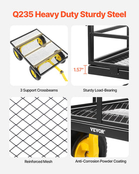 VEVOR removable mesh sides demonstrating quick material containment
