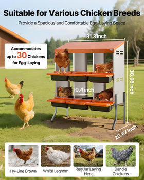 VEVOR roll-away nesting trays boost egg collection efficiency