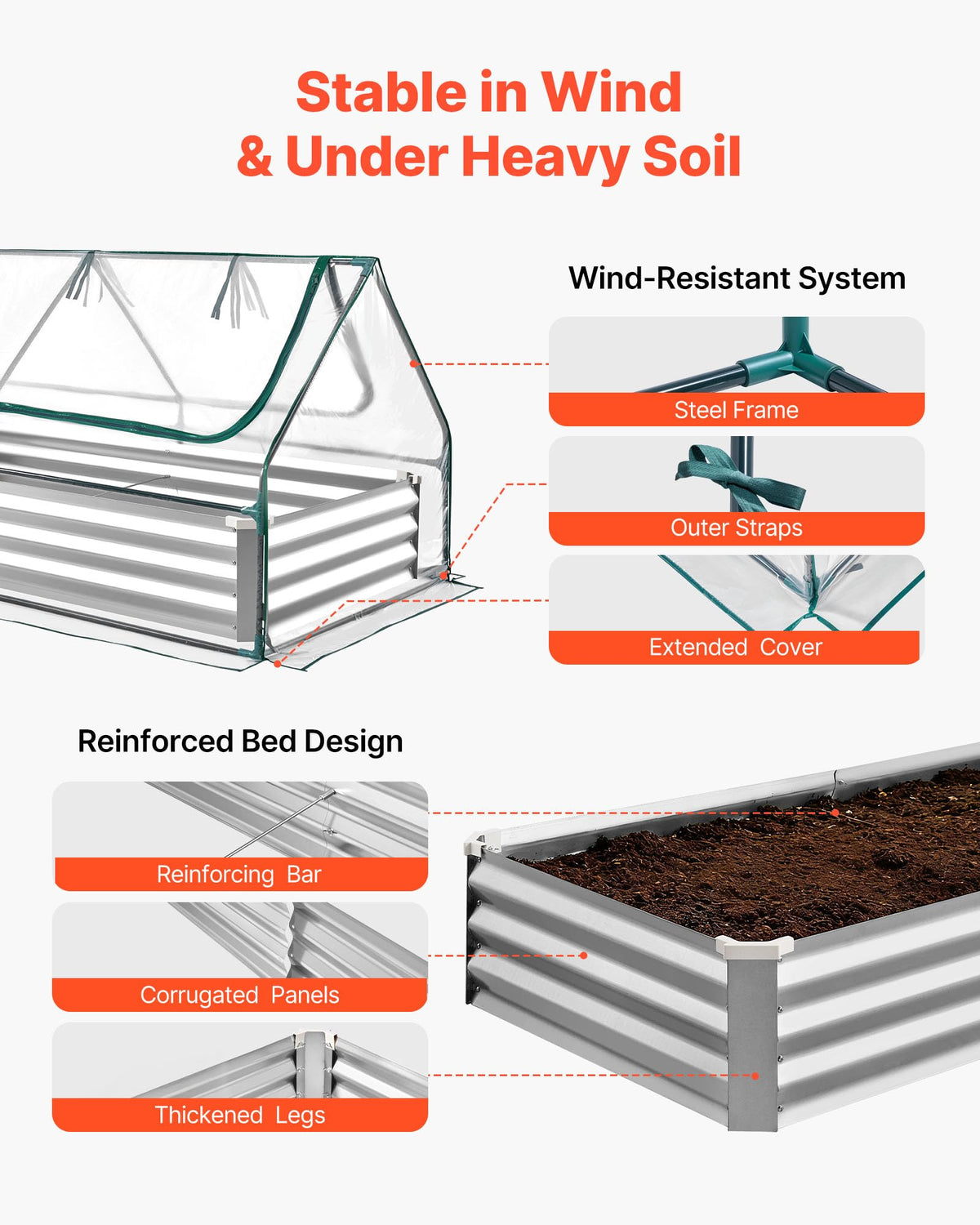 VEVOR roll-up window on greenhouse cover for easy access