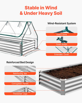 VEVOR roll-up window on greenhouse cover for easy access