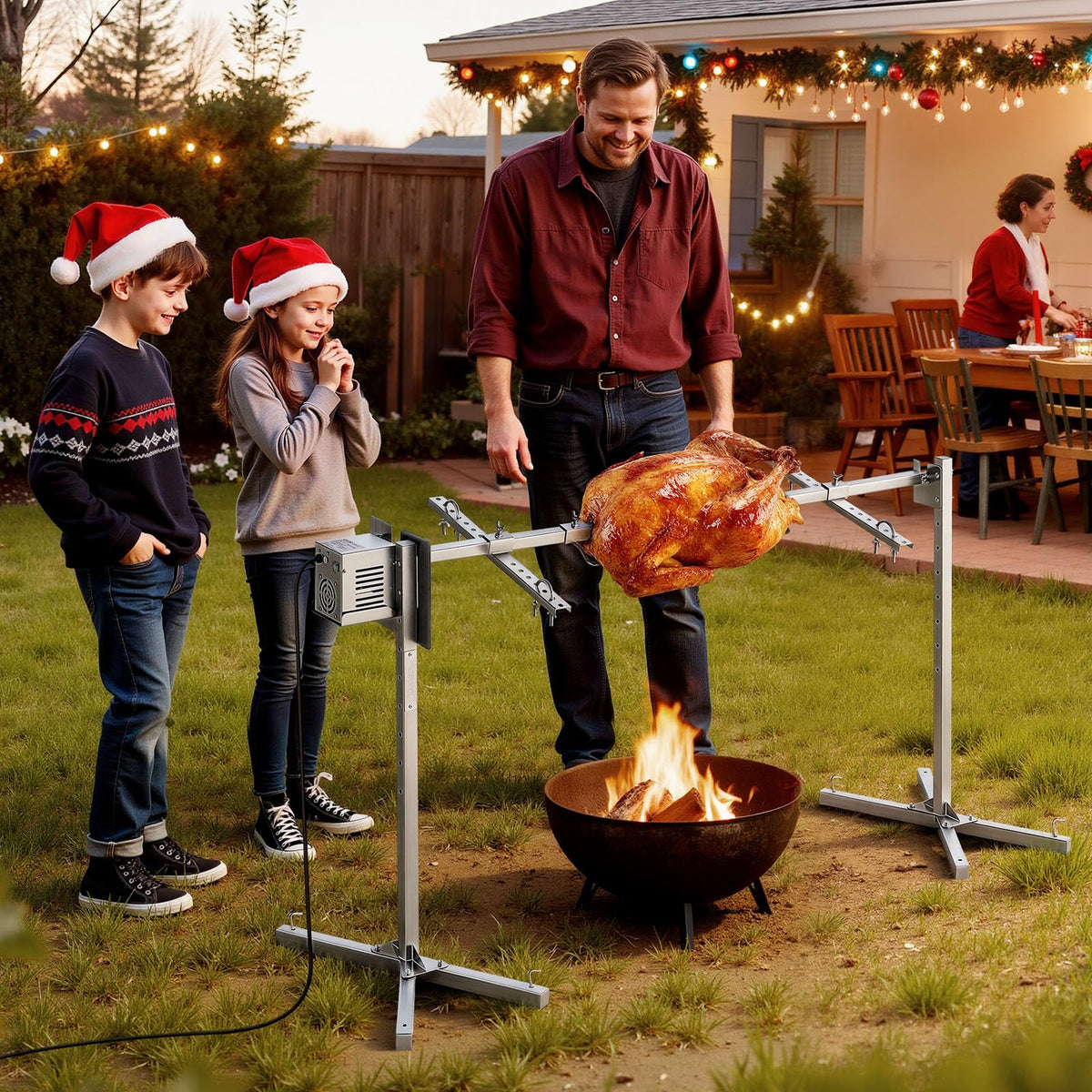 Compact and portable setup for backyard parties and camping