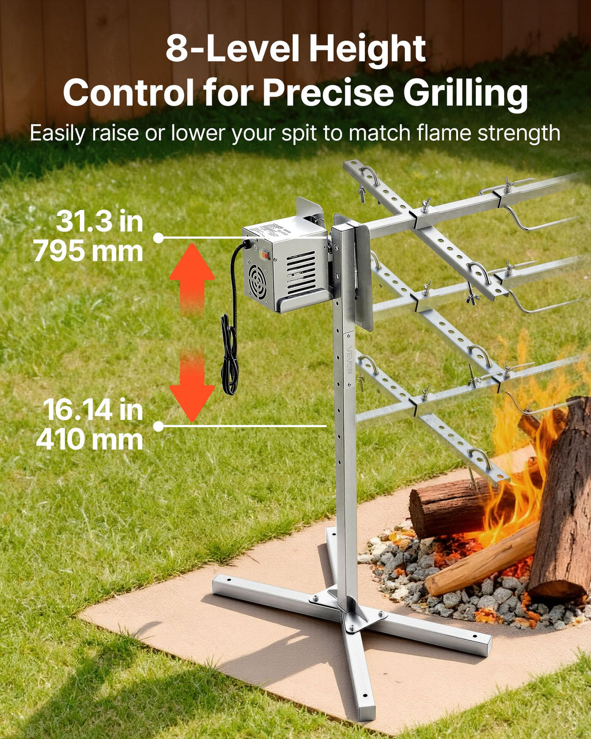 SUS304 forks on VEVOR rotisserie for food contact safety