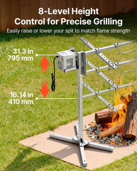 SUS304 forks on VEVOR rotisserie for food contact safety